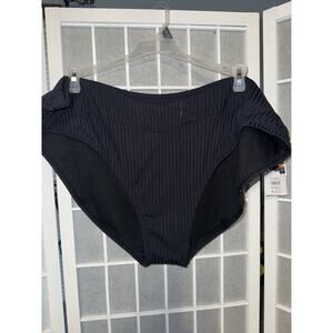 Time and Tru Solid Black Mid Rise Bikini Swim Bottom 3x 24w/26w New